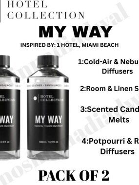 My Way 500ml Diffuser Oil Hotel Miami , Hotel Collection Aroma360 pack of 2